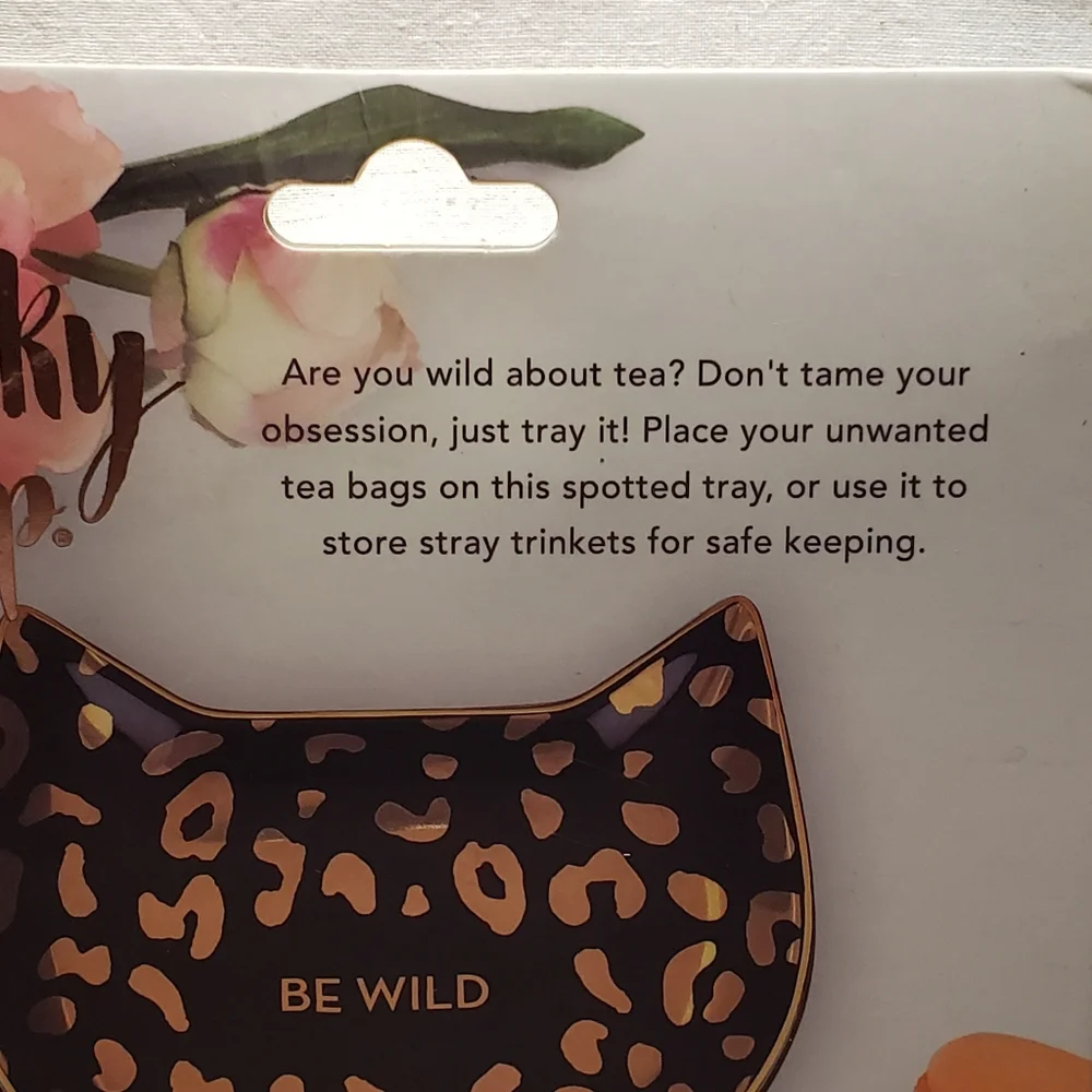 Pinky Up Ceramic Leopard Tea Tray New In Box